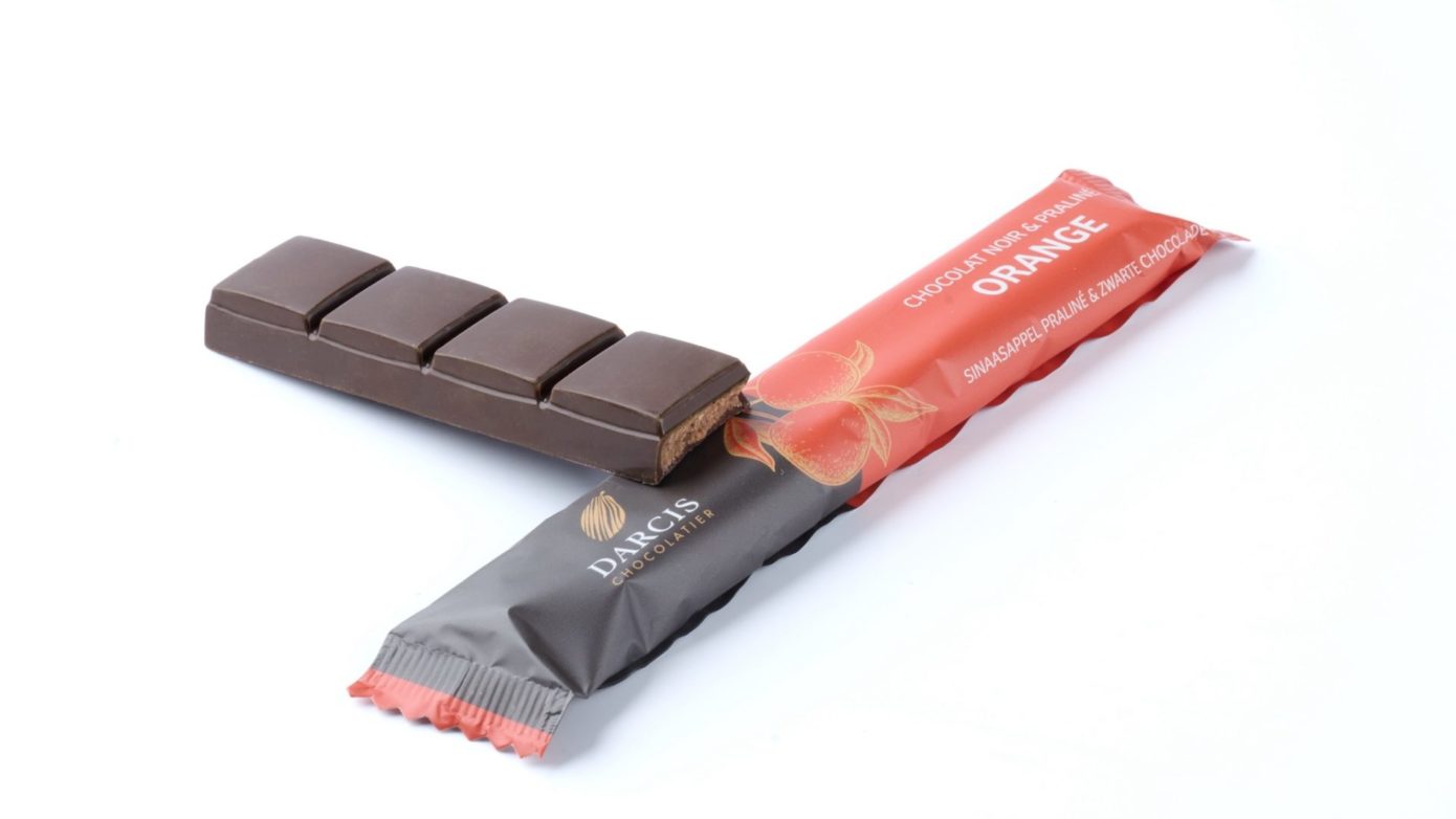 Baton fourré au praliné à l'orange