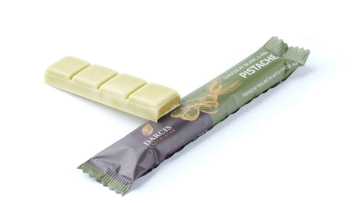 Baton fourré au praliné à la pistache